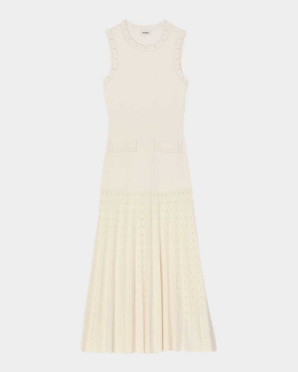 Blondine Embellished Stretch-Knit Maxi Dress